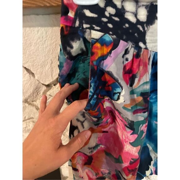 Silence + Noise Womens Multicolor Graphic Ruched Pencil Mini Dress Size 6 - Picture 3 of 6